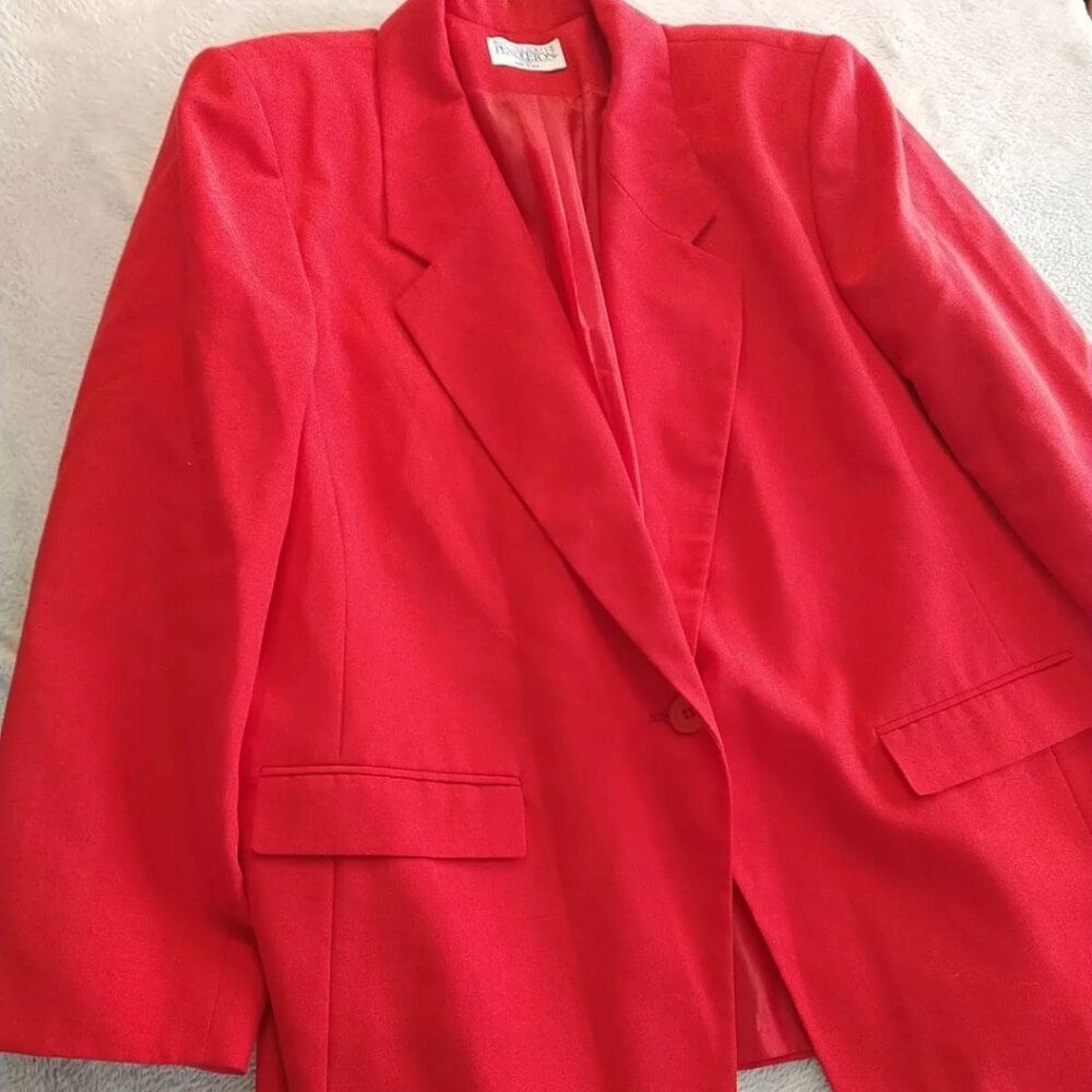 Vintage 1980's Pendleton Sophisticates Blazer Red Single Button Lined Jacket